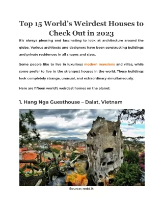top 15 world s weirdest houses to check