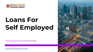 Loans For Self Employed