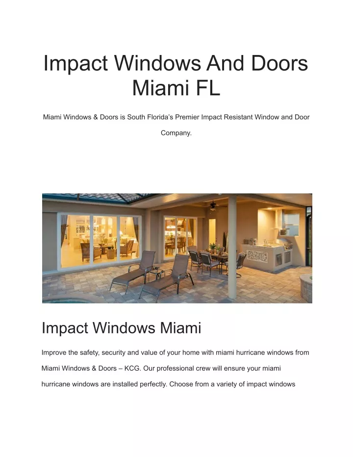 impact windows and doors miami fl