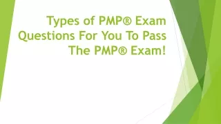Types of PMP® Exam Questions For You