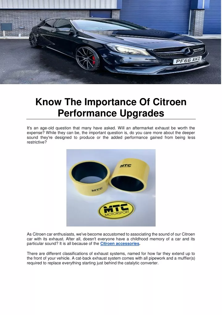 know the importance of citroen performance