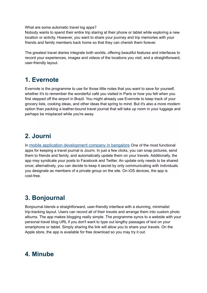 what are some automatic travel log apps nobody