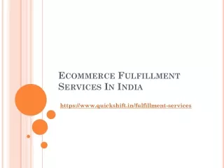 ecommerce fulfillment services in india