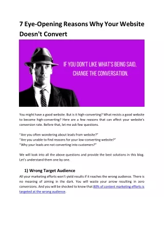 7 eye opening reasons why your website doesn
