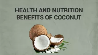 health and nutrition benefits of coconut