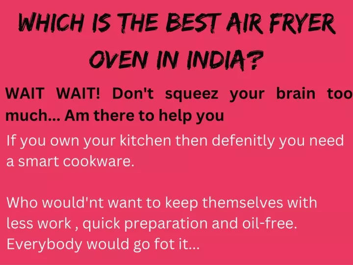 which is the best air fryer oven in india