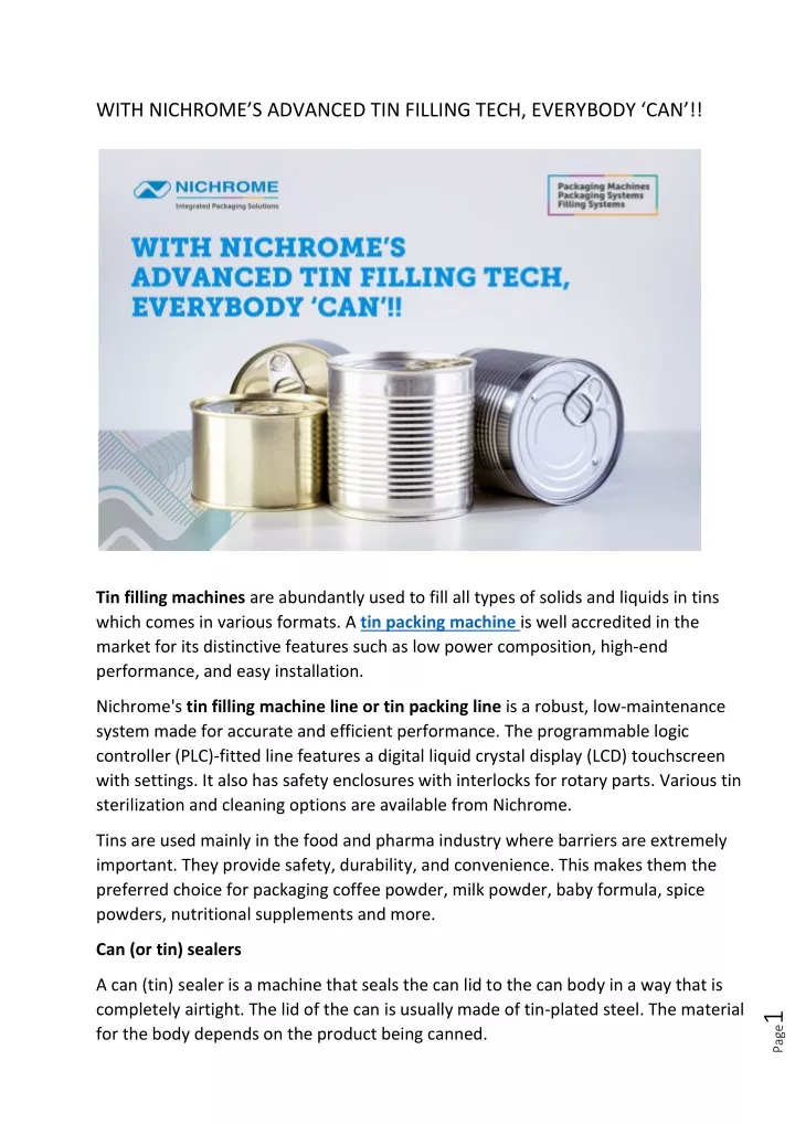 with nichrome s advanced tin filling tech every