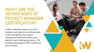 What are the advantages of project manager certification