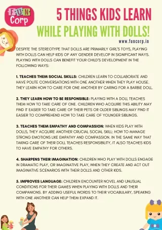 5 Things Kids Learn While Playing With Dolls!