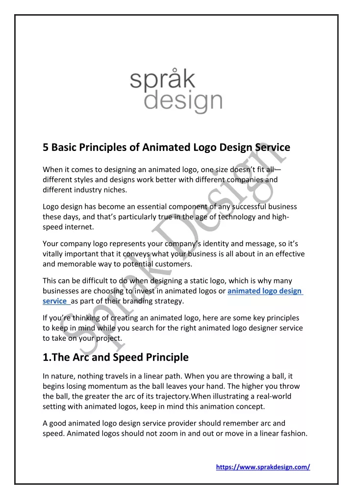 5 basic principles of animated logo design service