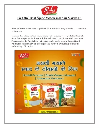 Get the Best Spice Wholesaler in Varanasi