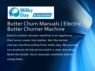 Butter Churn Manuals | Electric Butter Churner Machine