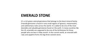 Check Benefits of Emerald Stone and Cost | The Green Emerald