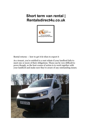 Short term van rental 1