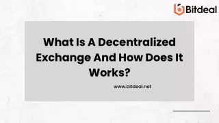 what is a decentralized exchange and how does
