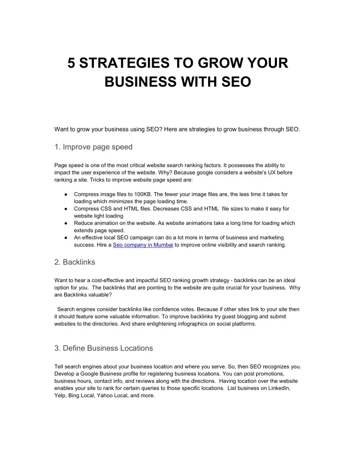 5 strategies to grow your business with seo