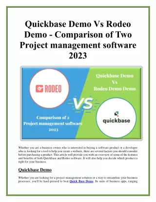 quickbase demo vs rodeo demo comparison