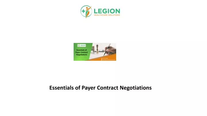 essentials of payer contract negotiations