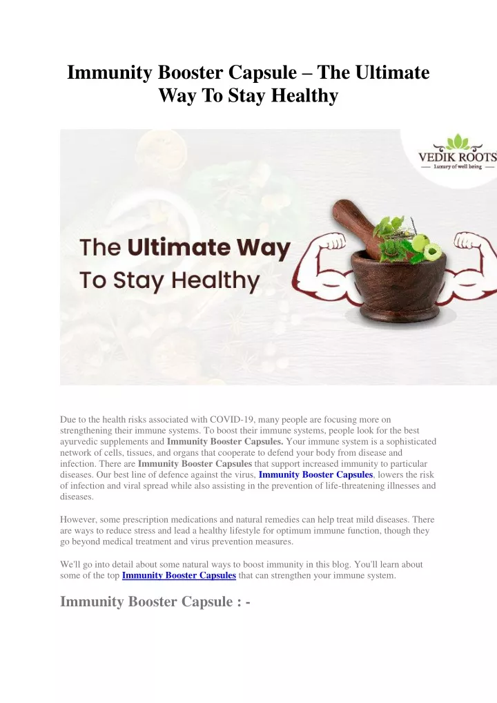 immunity booster capsule the ultimate way to stay