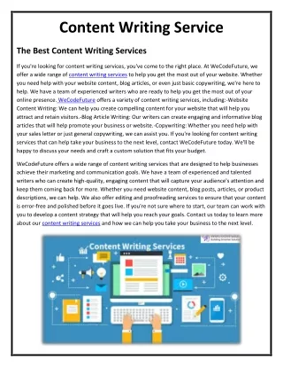 content writing service