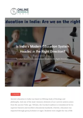 Is India’s Modern Education System Headed in the Right Direction