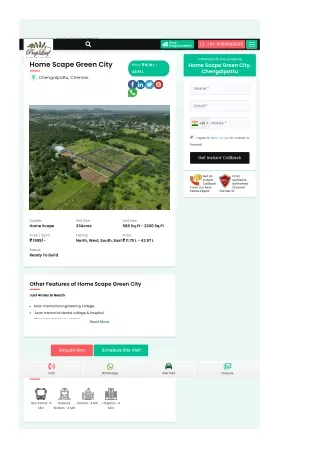 Home Scape Green City Plots For Sale in Chengalpattu Chennai