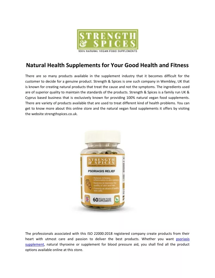 natural health supplements for your good health