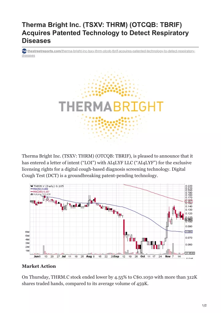 therma bright inc tsxv thrm otcqb tbrif acquires