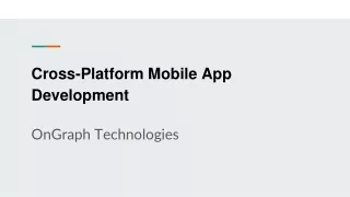 Cross-Platform Mobile App Development