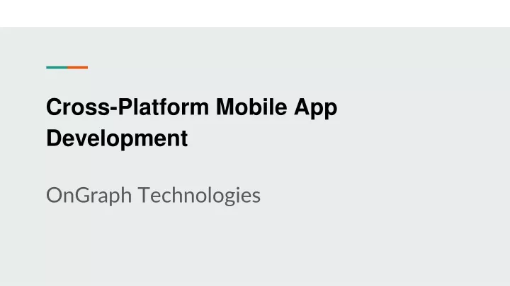 cross platform mobile app development