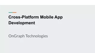 Cross-Platform Mobile App Development