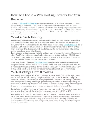 how to choose a web hosting provider for your