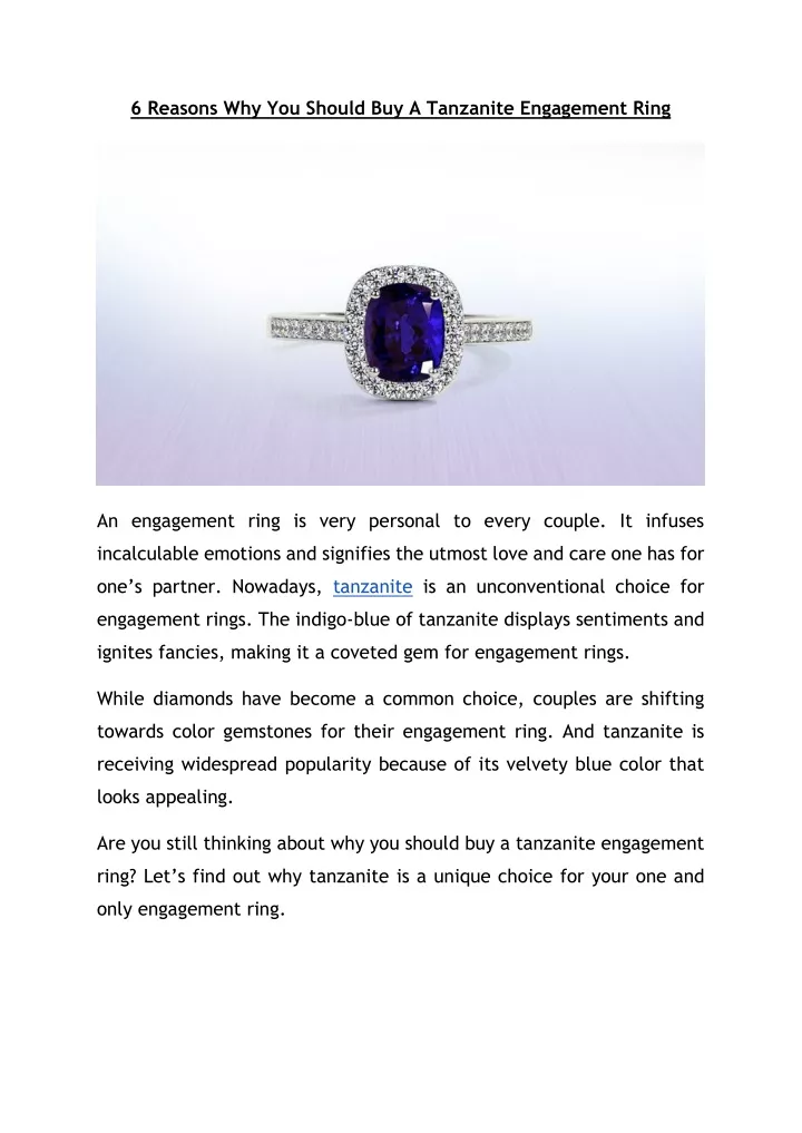 6 reasons why you should buy a tanzanite