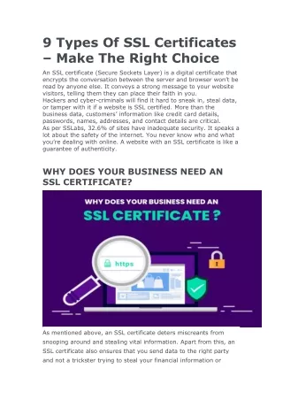 9 types of ssl certificates make the right choice