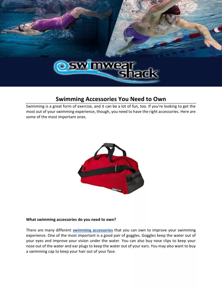 swimming accessories you need to own swimming
