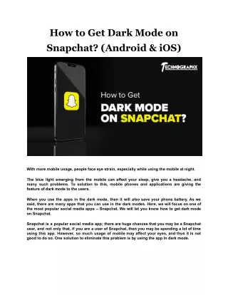 how to get dark mode on snapchat android ios
