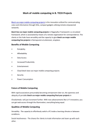 mark of mobile computing in b tech projects