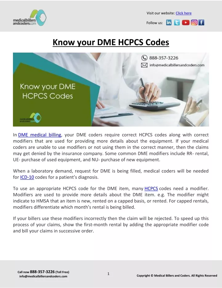 PPT - Know Your DME HCPCS Codes PowerPoint Presentation, Free Download ...