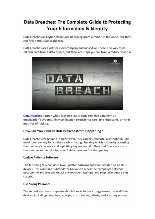 data breaches the complete guide to protecting