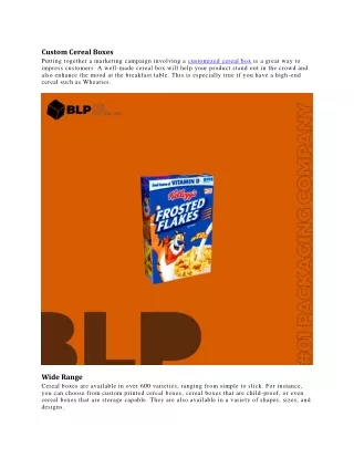 custom cereal boxes putting together a marketing