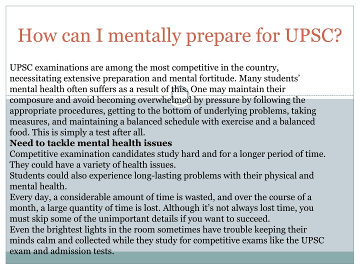 how can i mentally prepare for upsc