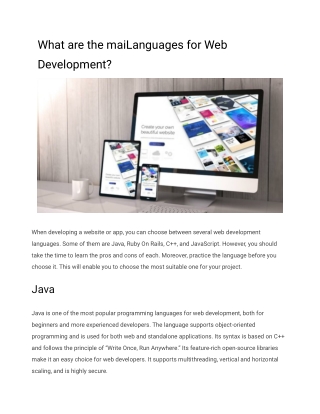 what are the mailanguages for web
