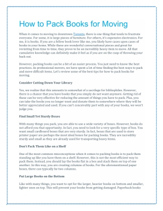 How to Pack Books for Moving