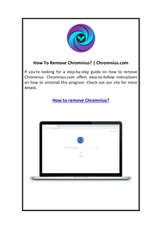 How To Remove Chromnius? | Chromnius.com