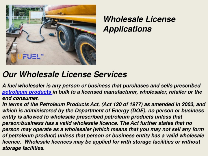 wholesale license applications