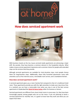 How does serviced apartment work