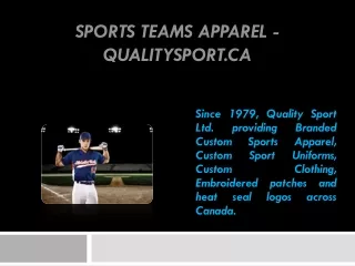 Sports Teams Apparel - qualitysport.ca