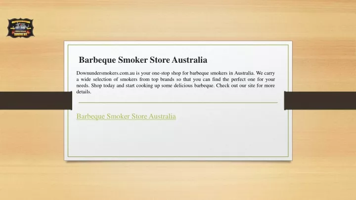 barbeque smoker store australia