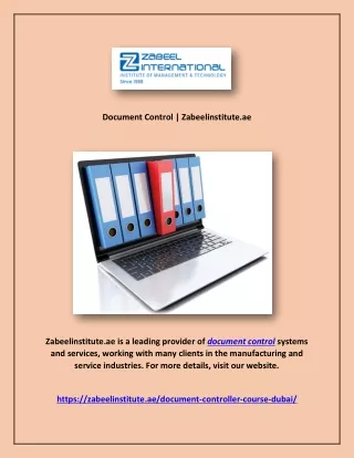 Document Control | Zabeelinstitute.ae