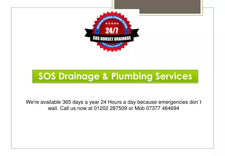 sos drainage plumbing services